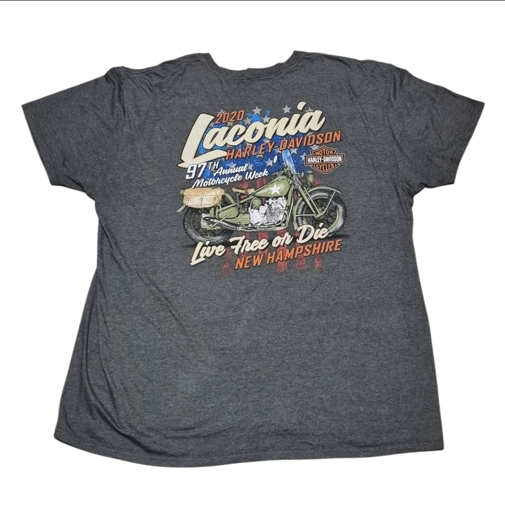 Harley Davidson New Hampshire 2020 Men’s T-shirt size XXL Gray Motorcycles